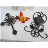 Image 4 : Candle Holder (chipped) - Vase - Statue - Metal Wall Hangers - (4) Miniature Reindeer Chalkboards