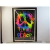 Image 1 : *Framed Black light Peace Sign Poster (26" x 39)