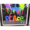 Image 2 : *Framed Black light Peace Sign Poster (26" x 39)