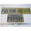 Image 1 : (3) 1972 Sask. Plates