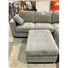 Image 2 : 3-PIECE SECTIONAL SOFA WITH STORAGE OTTOMAN (STITCHING IN CUSHION NEEDS REPAIR)