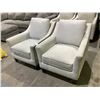 Image 1 : PAIR OF STUDDED LOUNGE CHAIRS (WILL REQUIRE CLEANING)