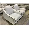 Image 2 : PAIR OF STUDDED LOUNGE CHAIRS (WILL REQUIRE CLEANING)