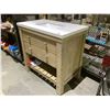 Image 2 : 2 DRAWER BATHROOM VANITY WITH EXTRA HARDWARE & SET OF KNOBS 36X22X36"