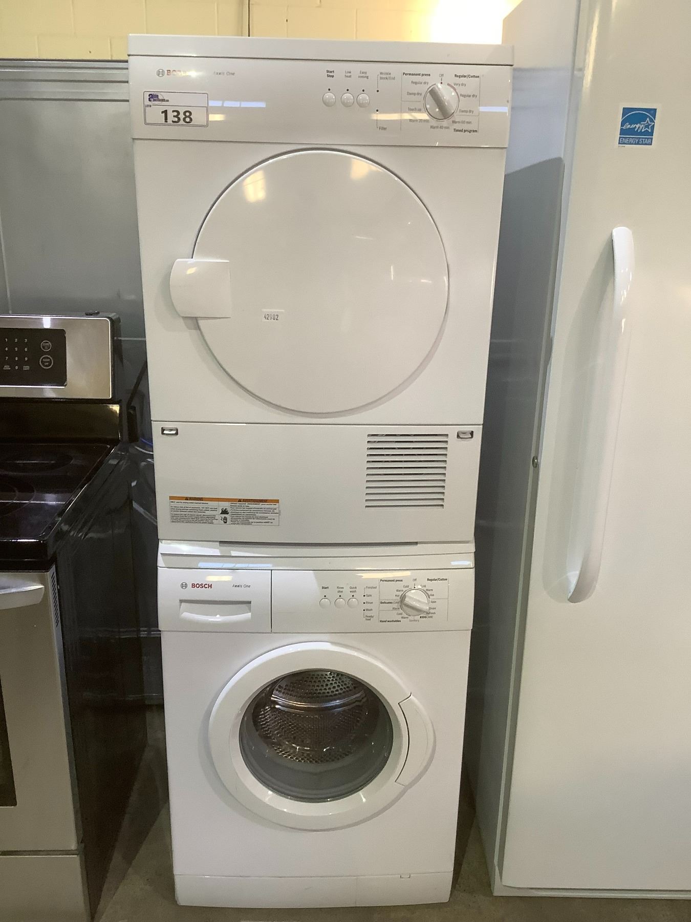 BOSCH AXXIS ONE STACKING FRONT LOAD WASHER & DRYER SET