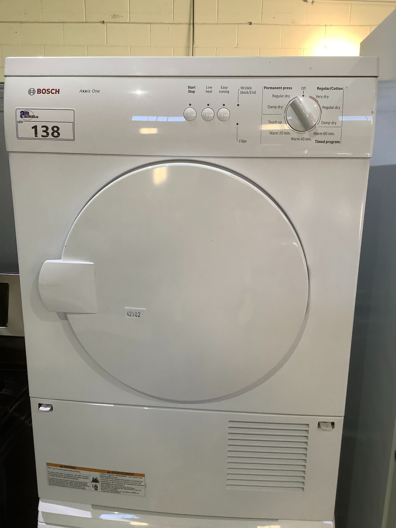 BOSCH AXXIS ONE STACKING FRONT LOAD WASHER DRYER SET Able Auctions bosch-axxis-one-stacking-front-load-washer-dryer-set-able-auctions