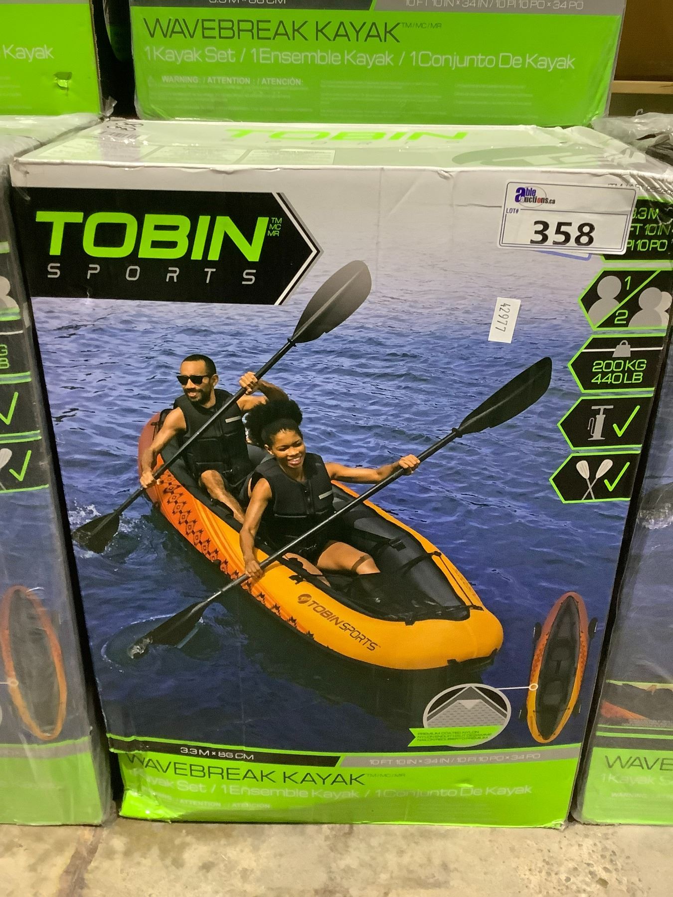 Tobin Inflatable Paddleboard TOBIN SPORTS WAVEBREAK KAYAK - Able Auctions