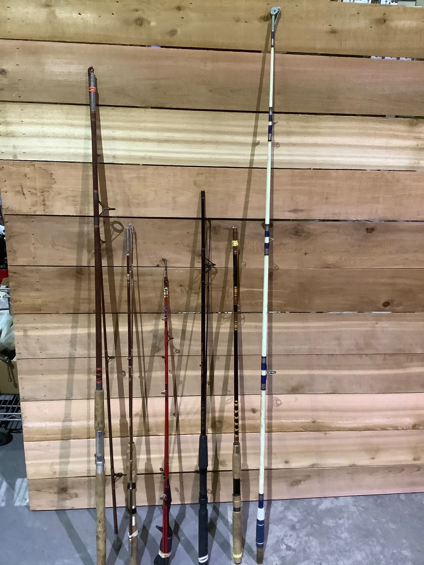 BUNDLE OF 6 FISHING RODS INCLUDES; SENGSUN, TOTAL TACKLE, D.F.S., AND ...