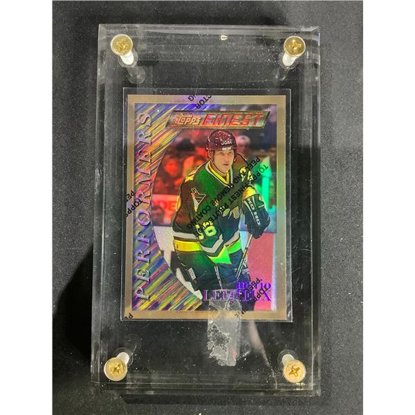 MARIO LEMIEUX PERFORMERS REFRACTOR TOPPS FINEST CARD 190 THEME P30 HOCKEY CARD