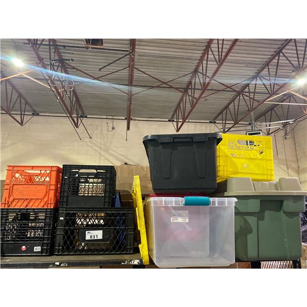 ASSORTED CRATES AND BINS