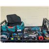 Image 2 : ASSORTED MAKITA PRODUCTS: CIRCULAR SAW, DRILLS, LIGHT, TOOLBAG, SAWZALL, AND GRINDER