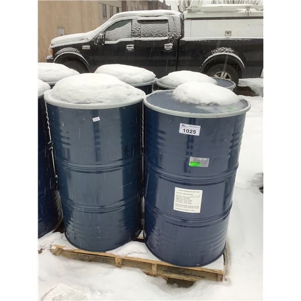 PALLET OF 4 METAL APPRX 45 GALLON DRUMS