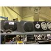 Image 2 : 4 SHELVES OF CAR AUDIO, INCLUDES, AMPS, SPEAKERS, CAR STEREO'S, AND MORE