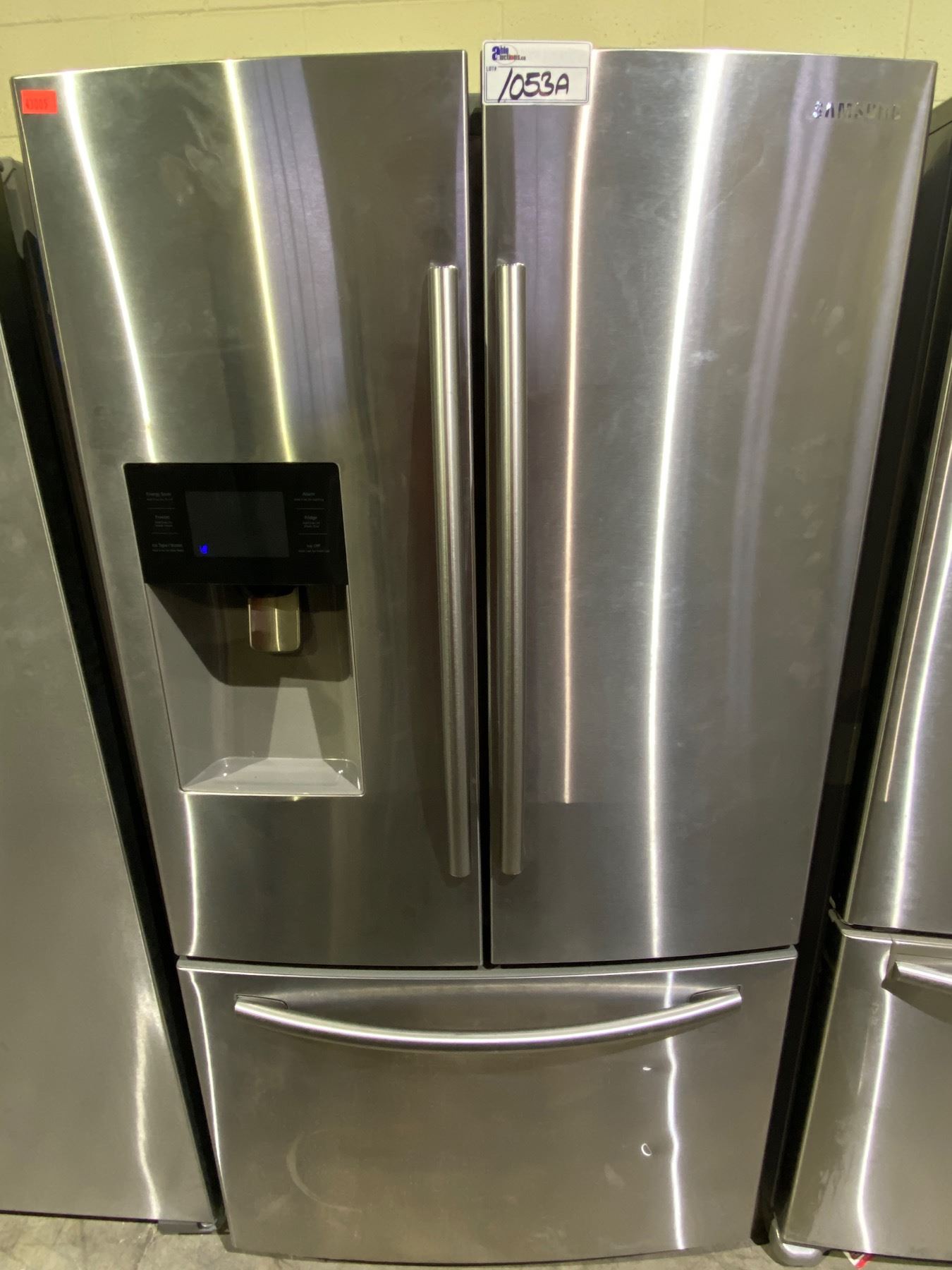 SAMSUNG STAINLESS STEEL FRENCH DOOR FRIDGE WITH WATER + ICE DISPENSER