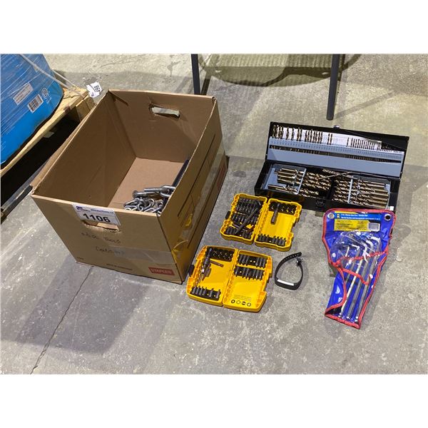 2 DEWALT DRILL BITS CHAIN PRO POINT DRILL BIT SET MISSING SOME 2 dewalt drill bits chain pro point drill bit set missing some