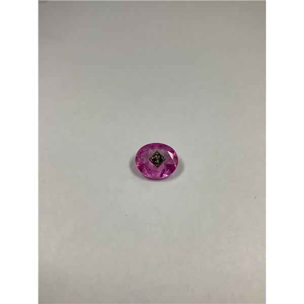 OVAL PINK LAB GROWN SAPPHIRE WITH CITRINE MOUNTED TORTILLING LAB GROWN GRACE SPINEL 4.95CT