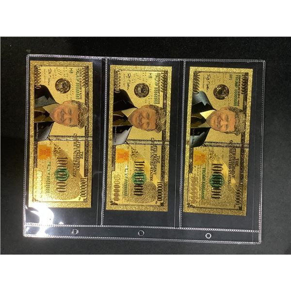 Trump Notes Picture 24K GOLD PLATED DONALD TRUMP NOTES - Able Auctions