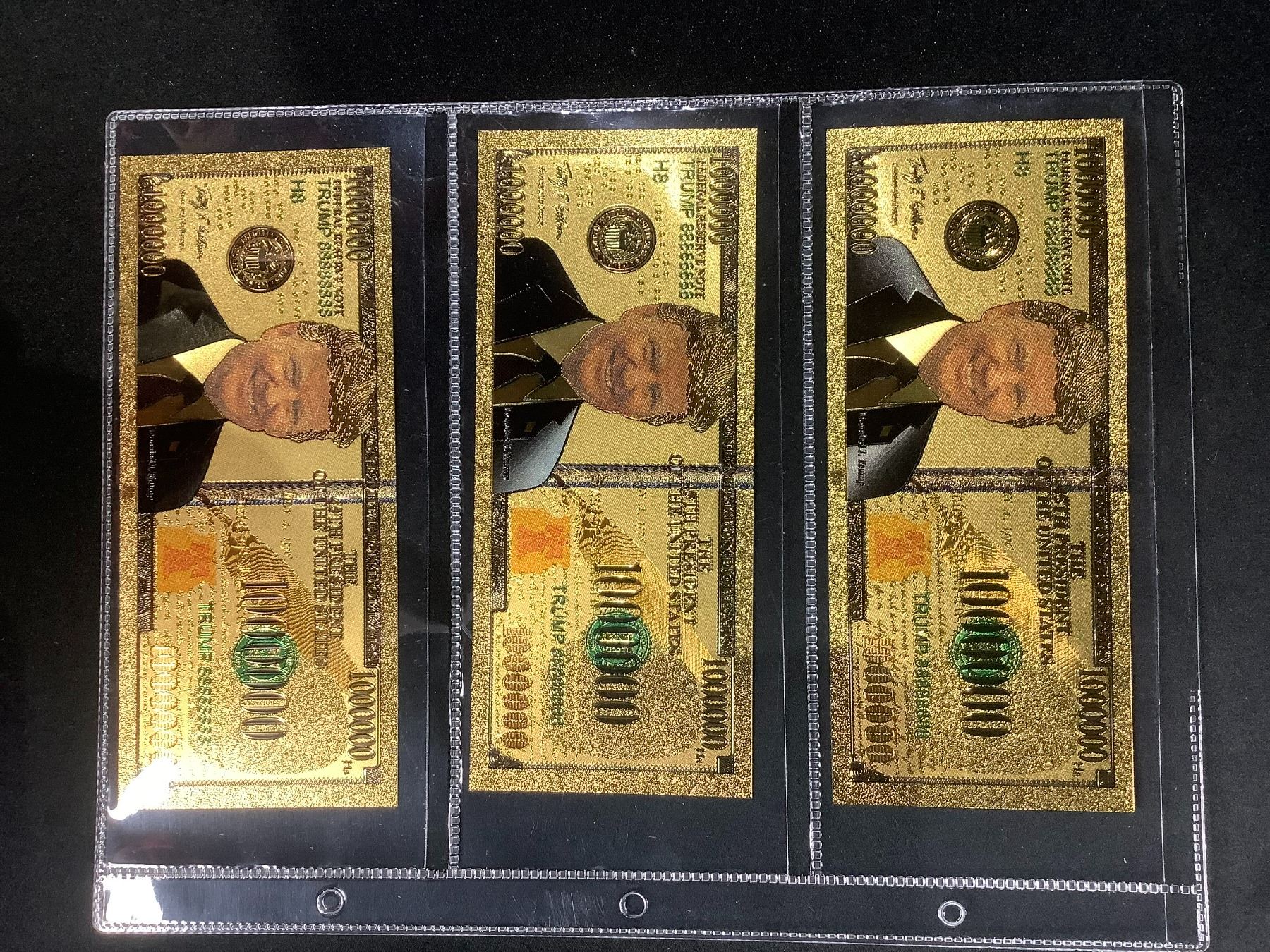 Trump Notes Picture 24K GOLD PLATED DONALD TRUMP NOTES - Able Auctions