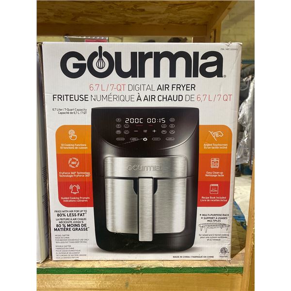 Freidora de Aire Gourmia de 7.5 L / 8 Qt con 12 Preajustes de un Solo Freidora de Aire Gourmia de 7.5 L / 8 Qt con 12 Preajustes de un Solo
