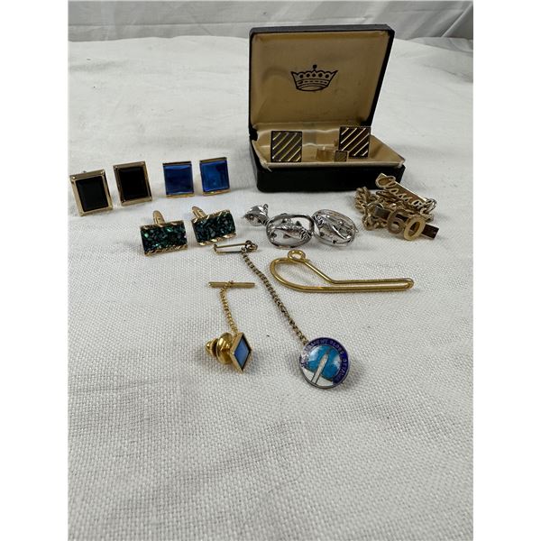 Cufflinks and Tie Clips Lot