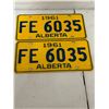 Image 2 : Pair of Alberta 1961 Licence Plates