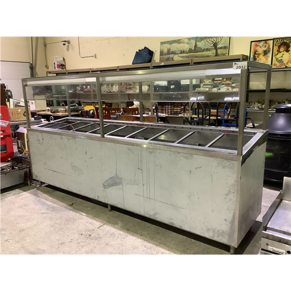 LARGE COMMERCIAL STAINLESS STEEL BUFFET COUNTER