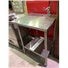 Image 2 : COMMERCIAL STAINLESS STEEL TABLE WITH COMMERCIAL CAN OPENER