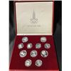 Image 2 : MOSCOW 1980 COMPLETE SILVER OLYMPIC COIN SET WITH CASE AND COA