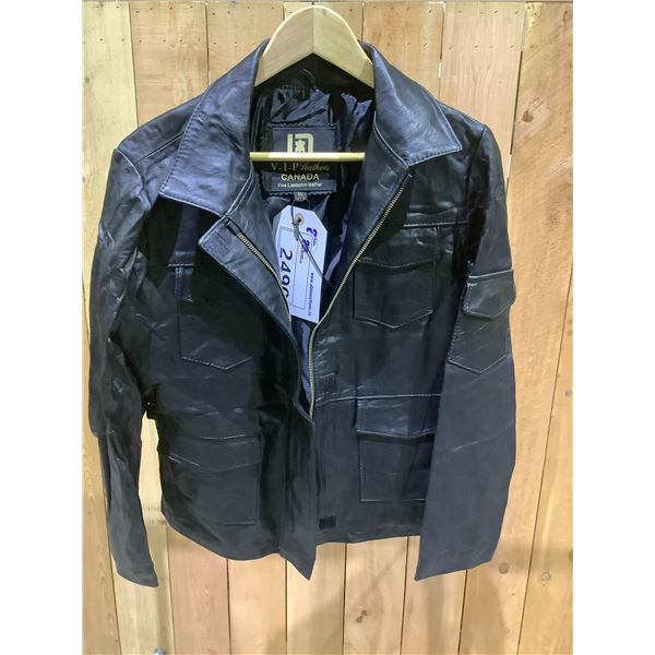 NEW WITHOUT TAGS VIP LEATHERS CANADA FINE LAMBSKIN LEATHER JACKET SIZE XL
