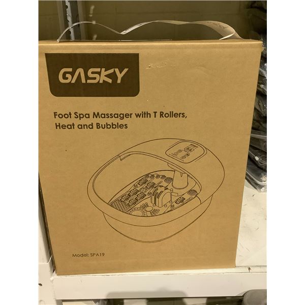 NEW GASKY FOOT SPA MASSAGER WITH T ROLLERS, HEAT & BUBBLES