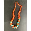 Image 2 : SINO-TIBETAN RED CORAL AND TURQUOISE NECKLACE