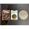 Image 2 : 2 SEALED CASED COINS AND A MEDALLION