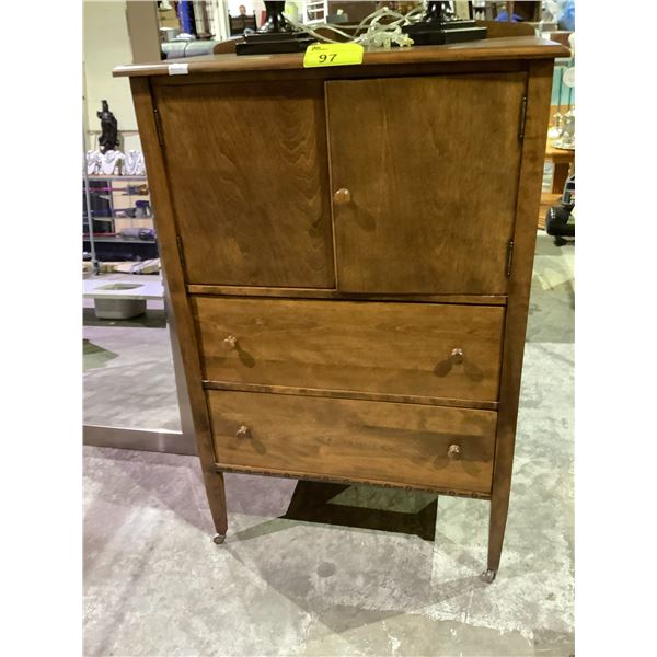 2 DRAWER, 2 DOOR WITH PULLOUTS MOBILE DRESSER 49" X 32" X 19"