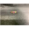 Image 1 : 18K LADIES RING SET WITH PINK AND GREEN STONES (MISSING 1) SIZE 6