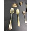 Image 2 : ASSORTED SILVERWARE; SPOONS, CANDLE HOLDER, PRESS