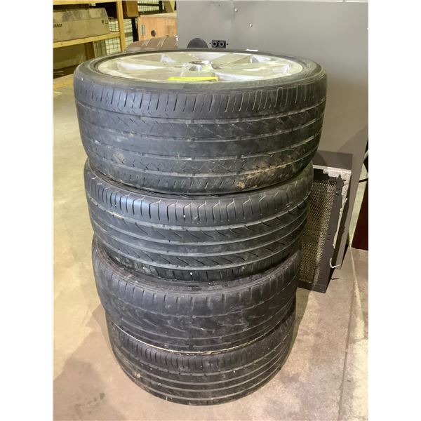 4 225/40 R18 92H TIRES ON RIMS (LOW TREAD)