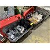 Image 1 : 2 HUSKY BINS WITH ASSORTED CONTENT INCLUDING; FASTENERS, HARDWARE, VENT PIPE & MORE