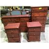Image 2 : 5 PIECE PINE BEDROOM SUITE INCLUDING; QUEEN SIZE BED FRAME, DRESSER, 2 NIGHT STANDS & VANITY