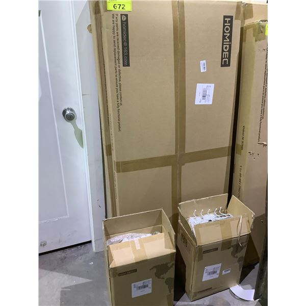 2 NEW IN BOX DESKS & 2 NEW IN BOX DIY WIRE CUBE STORAGE UNITS