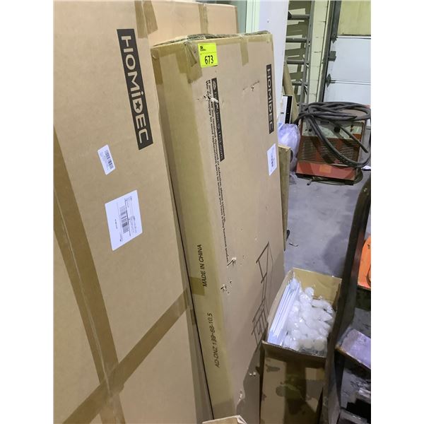 2 NEW IN BOX DESKS & NEW IN BOX SHOE RACK