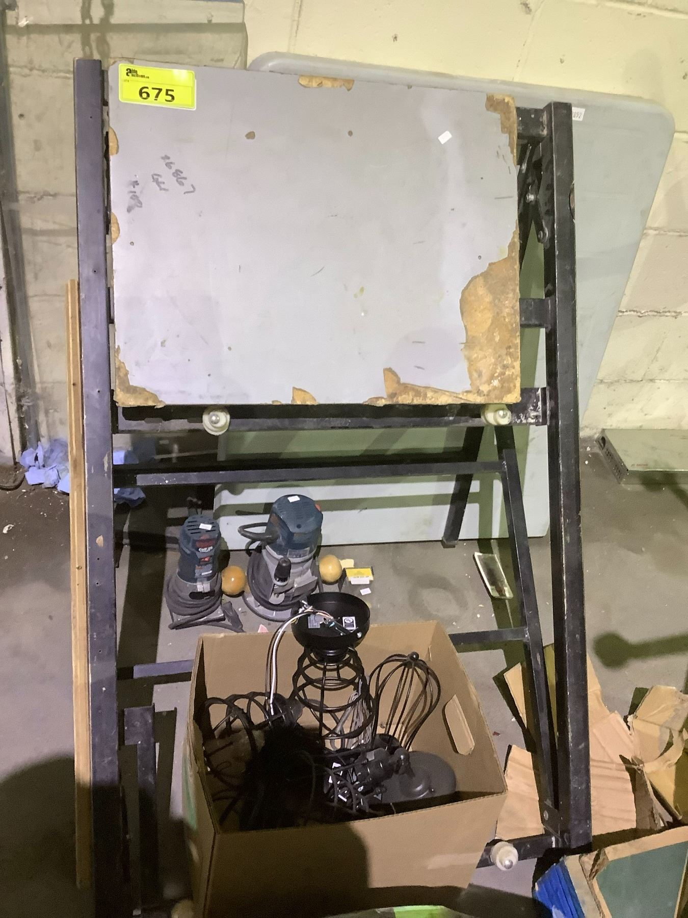 FOLDING TABLE, 2 BOSCH ROUTERS FOR PARTS & REPAIR, ROUTER BIT ...