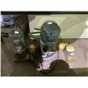 Image 2 : FOLDING TABLE, 2 BOSCH ROUTERS FOR PARTS & REPAIR, ROUTER BIT & ASSORTED LIGHTS