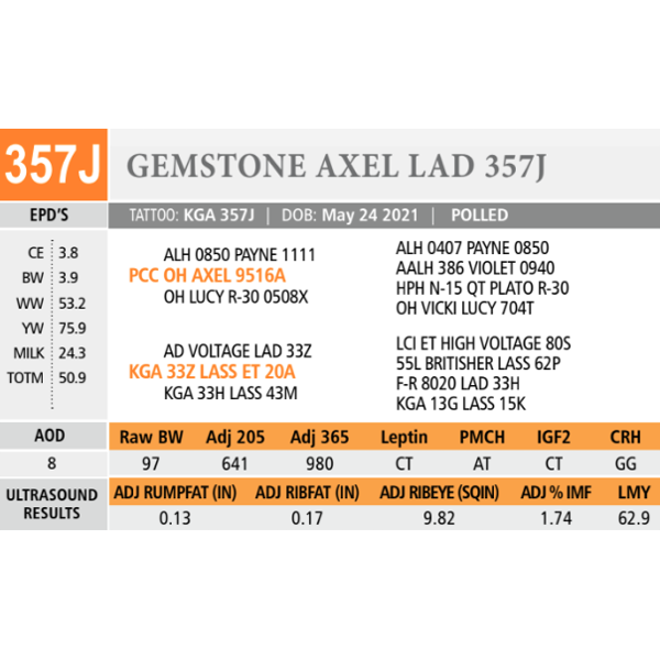 GEMSTONE AXEL LAD 357J