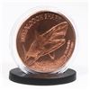 Image 3 : 1-OZ FINE COPPER MEGALODON SHARK ROUND