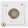 Image 1 : 1913 CANADA 25CENT GOOD (G-4) 92.5% SILVER