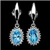 Image 1 : Natural  Swiss Blue Topaz  Earrings
