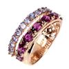 Image 1 : Natural Unheated Rhodolite Garnet & Tanzanite Ring