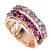 Image 2 : Natural Unheated Rhodolite Garnet & Tanzanite Ring