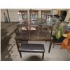Image 1 : Wooden Table w/ 4 Chairs & 1 Bench