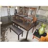 Image 2 : Wooden Table w/ 4 Chairs & 1 Bench